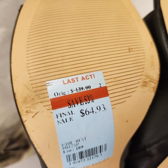 Nine West Women's Izip Leather Peep Toe Booties, Black Size 11. NIB. - Picture 14 of 14